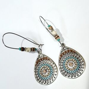 Bohemian Silver and Turquoise Earrings